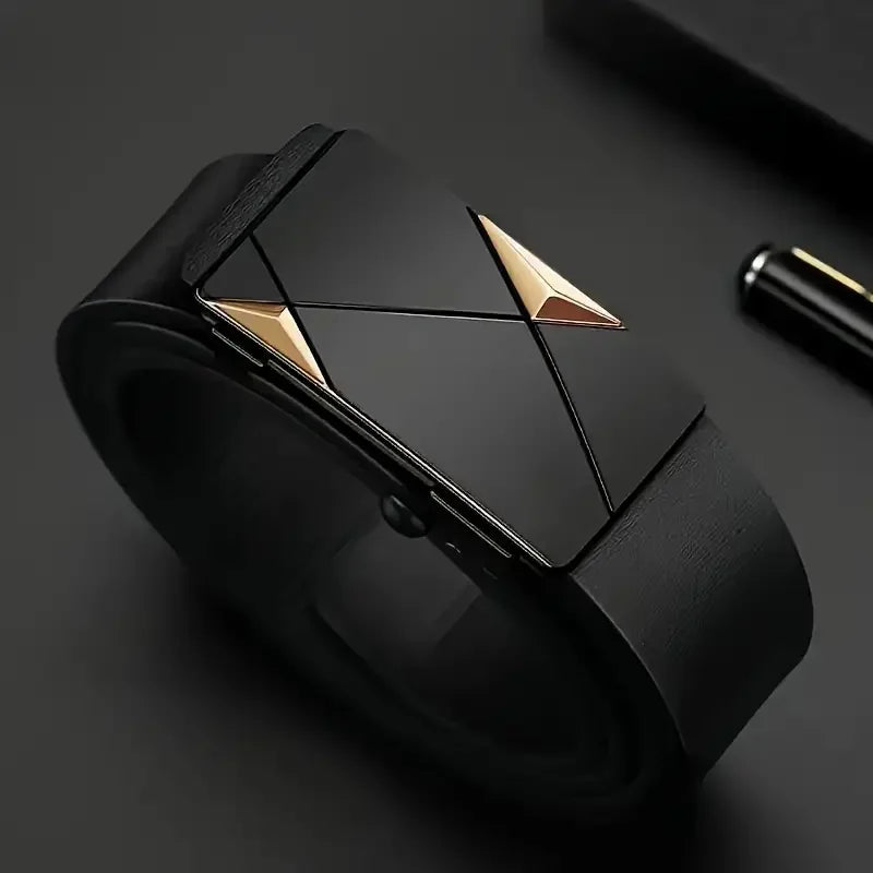 Men’s PU Leather Belt with Auto Buckle