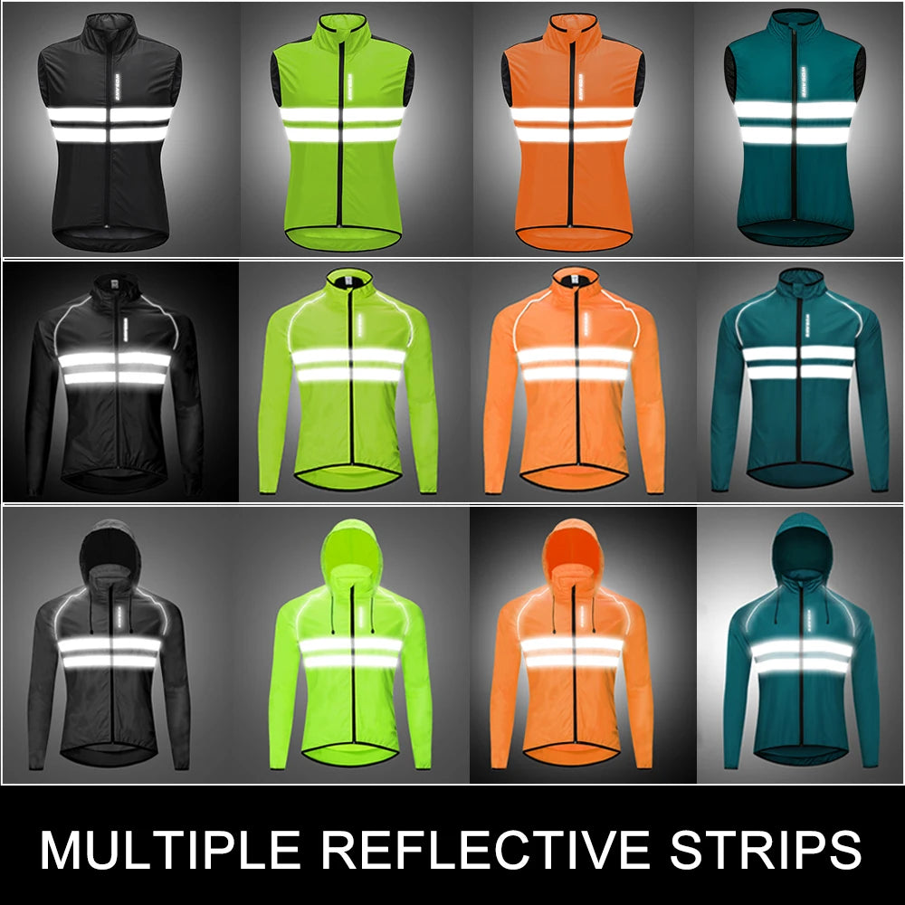 WOSAWE Men’s Packable Reflective Windproof Cycling Jacket